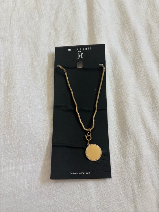 m haskell Jewelry - Gold Round Pendant Necklace